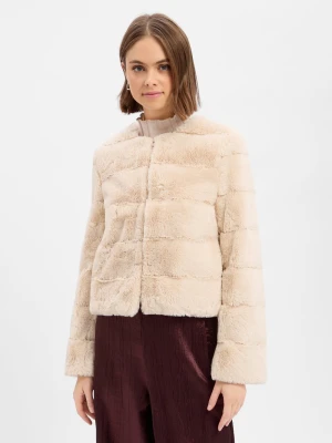 More & More Damska kurtka ze sztucznego futra Kobiety Sztuczne włókno beżowy jednolity,