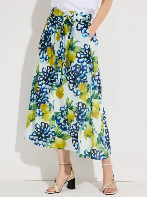 More & More Damska spódnica maxi Kobiety Bawełna (100%) niebieski wzorzysty,