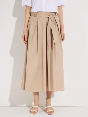 More & More Damska spódnica midi Kobiety Bawełna beżowy,