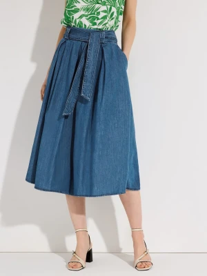 More & More Damska spódnica midi o linii A Kobiety Bawełna (100%) niebieski,