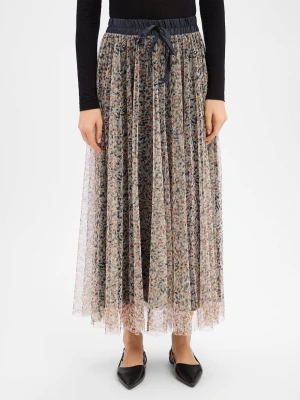 More & More Damska spódnica z siatki Kobiety Dzianina beżowy|niebieski|wielokolorowy wzorzysty,