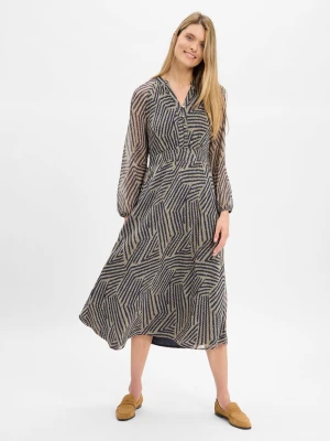 More & More Damska sukienka midi Kobiety niebieski|zielony|szary wzorzysty,