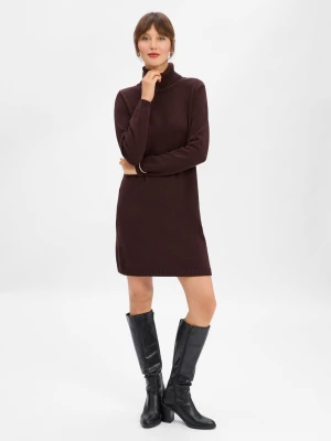 More & More Damska sukienka z dzianiny Kobiety Sztuczne włókno brązowy jednolity,