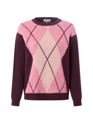 More & More Damski sweter z dzianiny z zawartością wełny Kobiety lila|różowy wzorzysty,