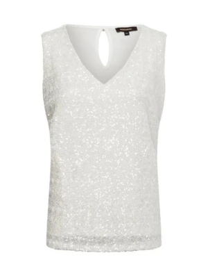 More & More Damski top z cekinami Kobiety Bawełna biały jednolity,