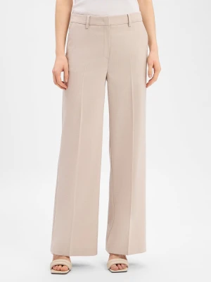 More & More Damskie spodnie garniturowe Kobiety Sztuczne włókno beżowy jednolity,