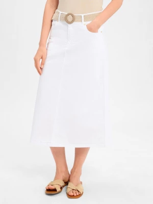 More & More Dżinsowa spódnica damska Kobiety Bawełna biały jednolity,