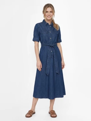 More & More Dżinsowa sukienka damska Kobiety Bawełna (100%) niebieski jednolity,
