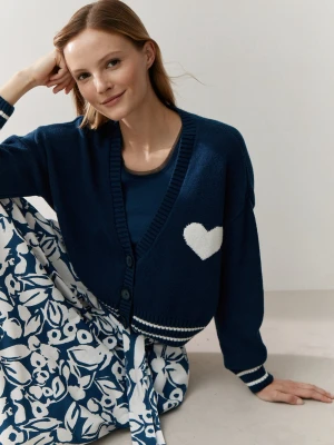 More & More Kardigan damski Kobiety Bawełna niebieski jednolity,