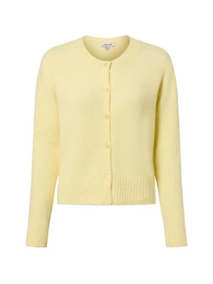 More & More Kardigan damski z zawartością wełny Kobiety Sztuczne włókno żółty jednolity,