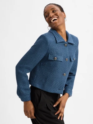 More & More Krótka marynarka damska Kobiety Sztuczne włókno niebieski jednolity,