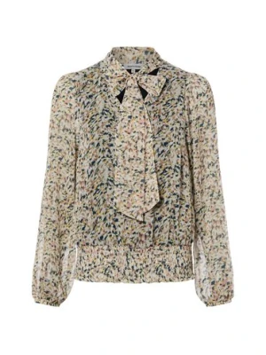 More & More Rozkloszowana bluzka damska Kobiety biały|wielokolorowy|beżowy wzorzysty,