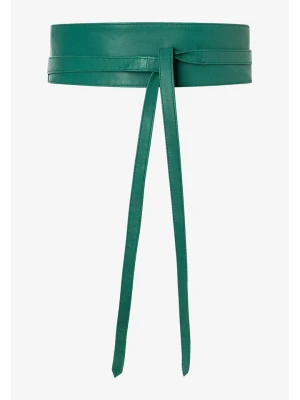 More & More Skórzany pasek w kolorze zielonym na talię rozmiar: 90