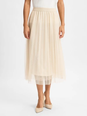 More & More Spódnica damska Kobiety Dzianina beżowy jednolity,