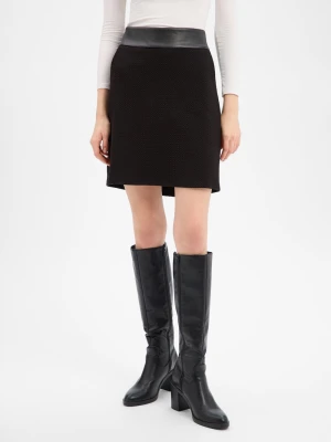 More & More Spódnica damska Kobiety Sztuczne włókno czarny wypukły wzór tkaniny,