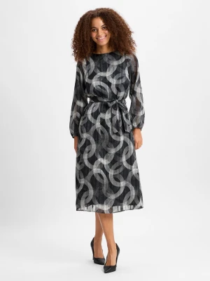 More & More Sukienka damska Kobiety Sztuczne włókno czarny wzorzysty,
