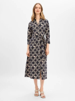 More & More Sukienka damska z bluzką Kobiety Bawełna beżowy wzorzysty,