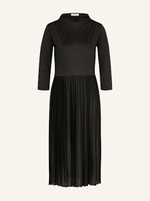 More & More Sukienka Z Dżerseju Z Plisami I Rękawami 3/4 schwarz