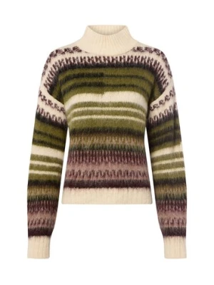 More & More Sweter damski z dzianiny Kobiety biały|zielony|lila wzorzysty,