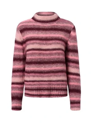 More & More Sweter damski z dzianiny Kobiety Sztuczne włókno różowy w paski,