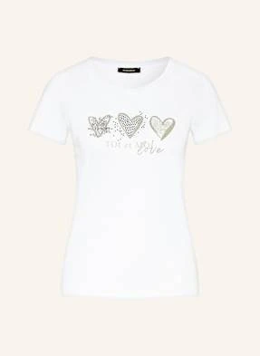 More & More T-Shirt Z Obszyciem Ozdobnymi Kamykami weiss