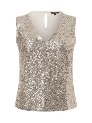 More & More Top damski Kobiety beżowy|złoty jednolity,