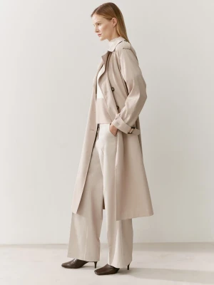 More & More Trencz damski Kobiety Lyocell beżowy jednolity,