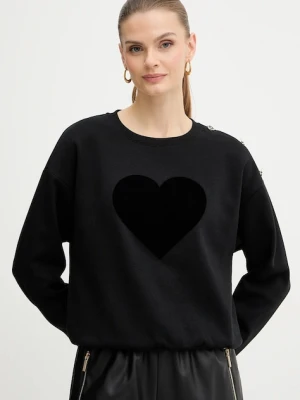 Morgan bluza damska kolor czarny z aplikacją TDELOU