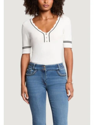 Morgan Bluzka 261-MIREN Biały Slim Fit