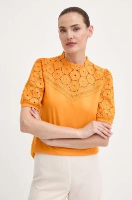 Morgan bluzka bawełniana DULIE damska kolor pomarańczowy gładka DULIE