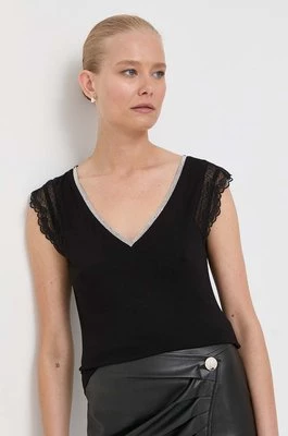 Morgan bluzka damska kolor czarny z aplikacją