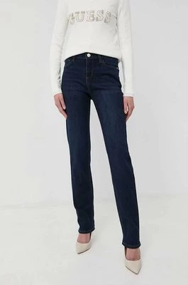 Morgan jeansy PDROIT damskie kolor granatowy high waist