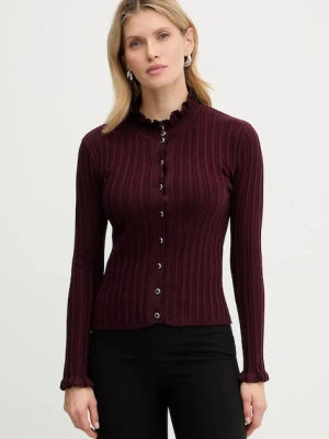 Morgan kardigan damski kolor bordowy lekki MUOLI