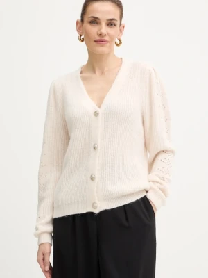 Morgan kardigan z dodatkiem wełny damski kolor beżowy MPLAY