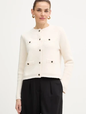 Morgan kardigan z domieszką wełny damski kolor beżowy lekki MVIC