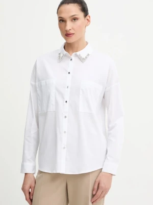 Morgan koszula damska kolor biały relaxed z kołnierzykiem klasycznym CRISTO