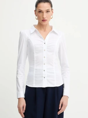 Morgan koszula damska kolor biały slim z kołnierzykiem klasycznym CARAM1.N