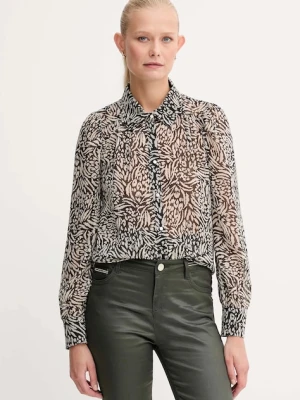 Morgan koszula damska kolor czarny regular z kołnierzykiem klasycznym CAPITAL