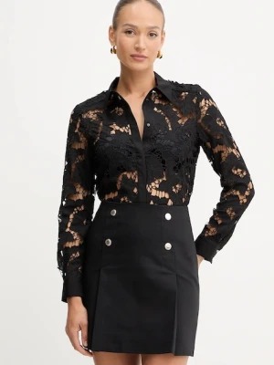 Morgan koszula damska kolor czarny regular z kołnierzykiem klasycznym COCONU