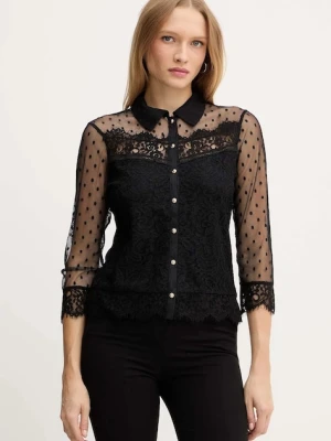 Morgan koszula damska kolor czarny regular z kołnierzykiem klasycznym TEREZA