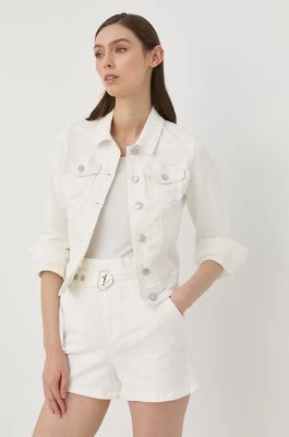 Morgan kurtka jeansowa damska kolor biały przejściowa