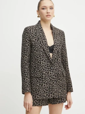 Morgan marynarka VBILI.F kolor brązowy jednorzędowa wzorzysta VBILI.F