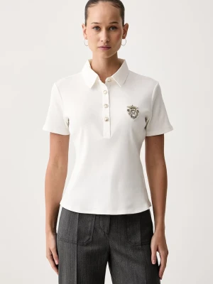 Morgan polo damskie z bawełną biały