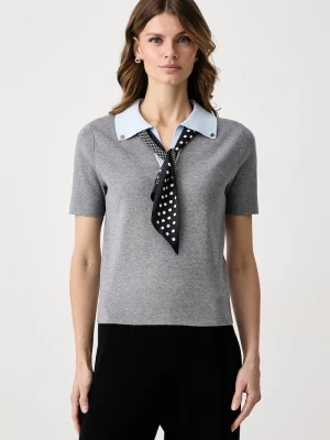 Morgan polo swetrowe damskie szary