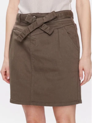 Morgan Spódnica jeansowa 231-JSTELA Khaki Regular Fit