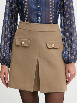 Morgan spódnica kolor brązowy mini rozkloszowana JCELIN