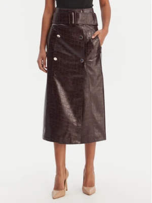 Morgan Spódnica z imitacji skóry 261-JADYNA Brązowy Slim Fit