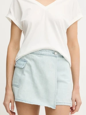 Morgan spódnicospodnie jeansowe damskie kolor niebieski gładkie high waist SHAZAZ