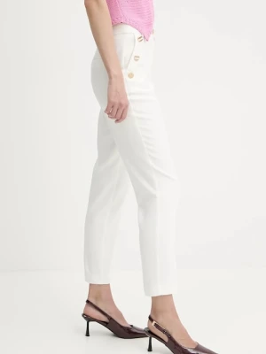 Morgan spodnie slim fit damskie biały
