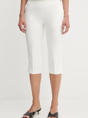 Morgan spodnie damskie kolor biały proste high waist PCAP.F